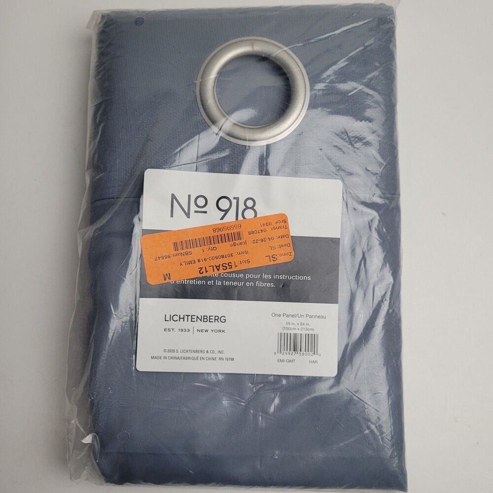 No. 918 Emily Sheer Voile Grommet Curtain (1) Panel 59"W x 84"L Harbor Blue #BT1